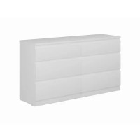 Комод Праксис 6 ящиков 129.7x71.4x39.6 см ЛДСП цвет белый