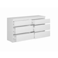 Комод Праксис 6 ящиков 129.7x71.4x39.6 см ЛДСП цвет белый