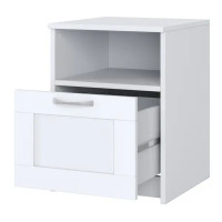 Тумба прикроватная 1 ящик Шведский стандарт Сириус 39.1x53.1x41.2 см КДСП цвет белый