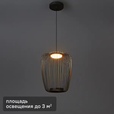 Светильник подвесной светодиодный Flare 3 м² 12 Вт теплый белый свет цвет черный