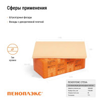 Экструдированный пенополистирол XPS Penoplex Стена Т-15 50 мм 585x1185 мм 0.69 м²