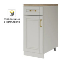 Кухонный шкаф напольный с ящиком Лача 40x85x60 см МДФ цвет ванильный
