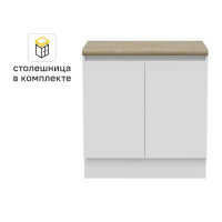 Кухонный шкаф напольный Миус 80x85x60 см ЛДСП цвет белый