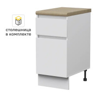 Кухонный шкаф напольный Миус 40x85x60 см ЛДСП цвет белый