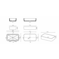 Раковина Slim Square 70 накладная на столешницу 71x37 см