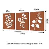 Картина Постер-лайн Флора 120x50 см 3 шт