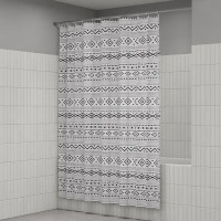 Штора для ванной Iddis Stone LM08P18i11 200x180 см полиэстер цвет белый/черный