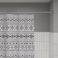 Штора для ванной Iddis Stone LM08P18i11 200x180 см полиэстер цвет белый/черный
