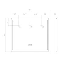 Зеркало для ванной Vigo Level Comfort 80x70 см с подсветкой и часами