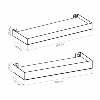 Комплект настенных полок 32x11x3.5/40x15x3.5 см со скрытым креплением металл цвет черный 2 шт.