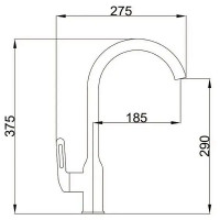 Смеситель для кухни Haiba HB HB70825-7 поворотный излив 29 см цвет черный