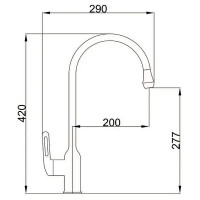 Смеситель для кухни Haiba HB HB71825-7 поворотный излив 27.7 см цвет черный