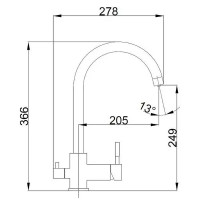 Смеситель для кухни Haiba HB HB76819-8 поворотный излив 24.9 см цвет белый