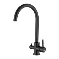 Смеситель для кухни Haiba HB HB76819-7 поворотный излив 24.9 см цвет черный