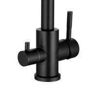 Смеситель для кухни Haiba HB HB76819-7 поворотный излив 24.9 см цвет черный