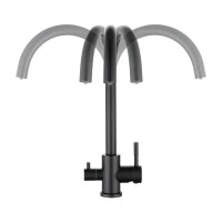 Смеситель для кухни Haiba HB HB76819-7 поворотный излив 24.9 см цвет черный
