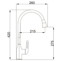 Смеситель для кухни Haiba HB HB73825-7 гибкий излив 27.5 см цвет черный