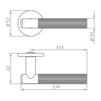 Дверные ручки Punto R.ARC.R52.FORM без запирания цвет черный