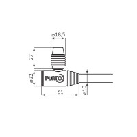 Противоугонная цепь с навесным замком Punto PK-BIKE-1012 10 мм 100 см