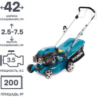 Газонокосилка бензиновая самоходная Hyundai L 4310S 3.5 л.с 42 см