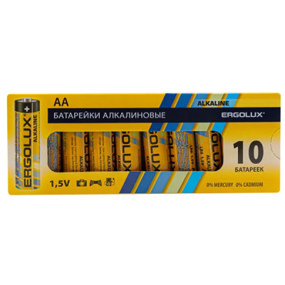 Батарейка алкалиновая Ergolux LR6BP-10 AA 10 шт.