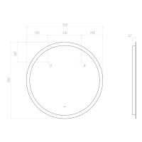 Зеркало для ванной Vigo Matteo Comfort 70 см круглое с подсветкой датчиком и обогревом