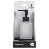 Дозатор для жидкого мыла Swensa Lucid SWR-5400-04-BLK, подвесной, цвет прозрачный/черный