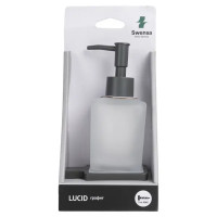 Дозатор для жидкого мыла Swensa Lucid SWR-5400-04-GRY, подвесной, цвет прозрачный/графит