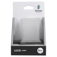 Стакан для зубных щёток Swensa Lucid SWR-5400-03-GRY, подвесной, стекло/металл, цвет прозрачный/графит