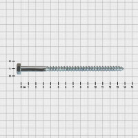 Болты сантехнические Глухарь оцинкованные 8x140 мм