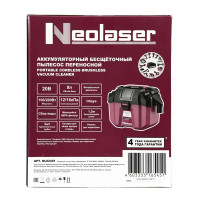 Пылесос портативный аккумуляторный Neolaser NVC-20-ACCUM, 20 В Li-Ion без АКБ и ЗУ, 9 л