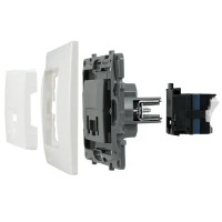 Розетка компьютерная RJ45 категория 6 UTP - Legrand Etika - белый
