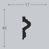 Молдинг потолочный полистирол ударопрочный Bello Deco XPS М 10 белый 17x45x2000 мм