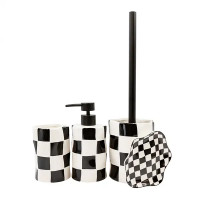 Мыльница Bath Plus Chess W-CE2023A-SD керамика цвет белые и черные квадратики