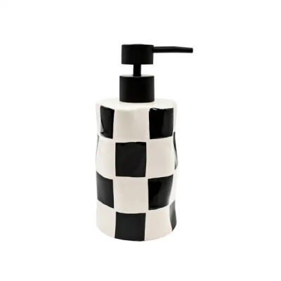 Дозатор для жидкого мыла Bath Plus Chess W-CE2023A-LD керамика цвет белые и черные квадратики