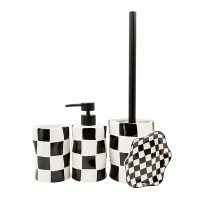 Дозатор для жидкого мыла Bath Plus Chess W-CE2023A-LD керамика цвет белые и черные квадратики