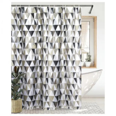 Штора для ванной Bath Plus Charme Red Triangular Scrawl 180x180 см полиэстер цвет бело-серый