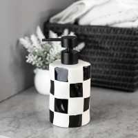 Дозатор для жидкого мыла Bath Plus Chess W-CE2023A-LD керамика цвет белые и черные квадратики