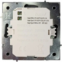 Розетка TC и USB встраиваемая Lezard Zima без заземления цвет серый матовый