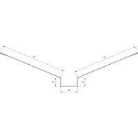 Ендова верхняя 115x30x115 мм 2 м RAL 7024 0.4 мм графитовый серый
