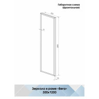 Зеркало декоративное Inspire Вега прямоугольное 30x120 см цвет белый