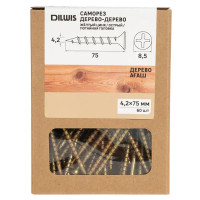 Саморезы по дереву оцинкованные 4.2x75 мм 60 шт.