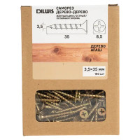 Саморезы по дереву оцинкованные 3.5x35 мм 180 шт.