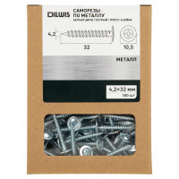 Саморезы по металлу острые оцинкованные 4.2x32 мм 180 шт.