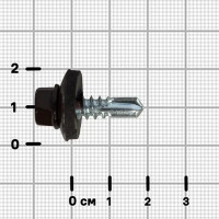Саморезы по металлу с буром 5.5x19 мм RAL 8017 100 шт.