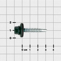 Саморезы по металлу с буром 5.5x32 мм RAL 6005 80 шт.