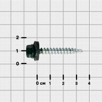 Саморезы кровельные по дереву с буром 4.8x35 мм RAL 6005 80 шт.