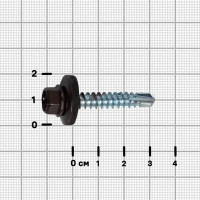 Саморезы по металлу с буром 5.5x32 мм RAL 8017 80 шт.