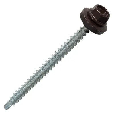 Саморезы кровельные по дереву с буром 4.8x64 мм RAL 8017 50 шт.