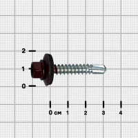 Саморезы по металлу с буром 5.5x32 мм RAL 3005 80 шт.